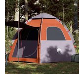 Tienda campaña cabaña 4 personas apertura rápida gris naranja v8422 260 x 217 x 150 cm / gris