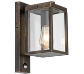 Farol de pared para exteriores dorado antiguo con sensor de movimiento ip44 - charlois