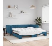 Vidaxl sofá cama nido terciopelo azul 100x200 cm