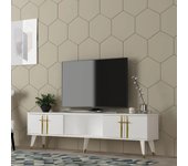 Mueble tv asel blanco oro