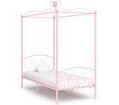 Maison exclusive - estructura cama con dosel sin colchón metal rosa 100x200 cm