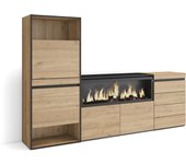 Amueblate online, zapatero, armario zapatos botas, dormitorio, habitación, chimenea eléctrica, cómoda, cajonera, roble