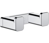 Hansgrohe addstoris gancho doble de metal 6,6x2x3,6cm con fijaciones ocultas, cromo (41755000)