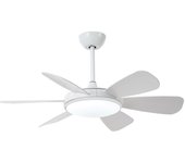 Ventilador de techo silencioso luz led 24w clip blanco con 3 temperaturas y temporizador ø106cm