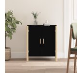 Aparador | aparador de comedor | armario de cocina de madera contrachapada negro 62x38x70 cm cfw32566