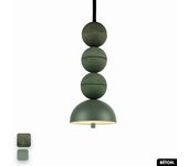 Lámpara colgante de hormigón - bosfor concrete | espárragos - verdes | 3 bolas | led 14w