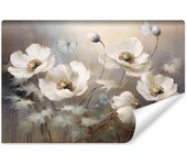 Vlieseline papel pintado foto para habitación coquelicots mariposas retro 450cm x 300cm
