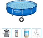 Paquete de piscina - bestway - alrededor - 305x305x76 cm + accesorios cb60