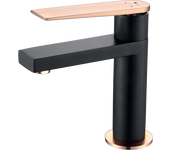 Allure mezclador bajo de lavabo en negro y oro rosa