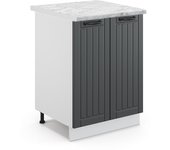 Vicco mueble bajo de cocina fame-line, antracita casa de campo, 60 cm , et mármol