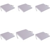 Pack 6 cojines para sillas de jardín piedra 44x44x5 cm