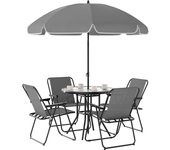 Conjunto de jardín outsunny acero, textilene gris 80x80x70 cm