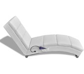 Tumbona de jardín | tumbona de exterior | silla de masaje reclinable de cuero sintético blanco cfw599074