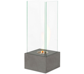 Chimenea de suelo de bioetanol lisa de cristal templado antracita 25x25 cm 65h