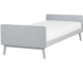 Beliani cama con somier de madera gris 90 x 200 cm bonnac
