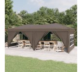 Maison exclusive - carpa para fiestas plegable con paredes gris taupé 3x6 m