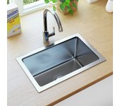 Maison exclusive - fregadero de cocina hecho a mano acero inoxidable