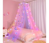 Mosquitera luminosa para habitación infantil, cortina decorativa y colorida, 60 x 250 x 1100 cm (una puerta)