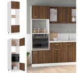 Mueble microondas roble marrón 60x57x207 cm