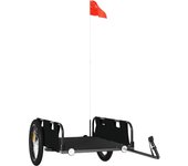 Remolque para bicicletas hierro y tela oxford negro cfw86392