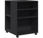 Mesa auxiliar，mesa de centro，mesita de centro con ruedas madera de ingeniería negra 55x60x78 cm cfw439757