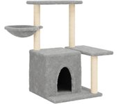 Rascador para gatos con postes de sisal gris claro 83 cm