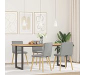 Pack 4 uds sillas de comedor | silla de cocina tela gris nube cfw53884