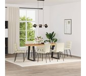 Pack 6 uds sillas de comedor | silla de cocina de terciopelo crema cfw67062