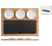 H&h tabla de cortar 5 piezas pizarra y bambú 30x40cm