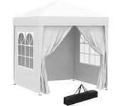 Carpa plegable outsunny acero y tela oxford blanco 200x200x240 cm