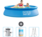 Paquete de piscina - intex - alrededor - 244x244x61 cm + accesorios cb84