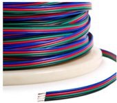 Ledkia rollo 100m cable eléctrico plano manguera 0.5mm² para tiras led 4p