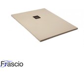Plato de ducha 75x90 cm línea vulcanoplano blanco perla ral 1013 en resina sintética y polvo de mármol con desagüe libre - frascio