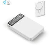 Powerbank 10.000mah con carga inalámbrica de 15w compatible con magsafe. salida pd22.5w super quick charge, carga rápida. 6,5x2x10 cm. blanco dam