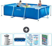 Paquete de piscina - intex - rectángulo - 300x200x75 cm + accesorios cb127