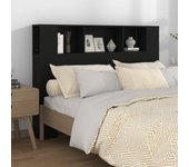 Mueble cabecero negro 140x18,5x104,5 cm