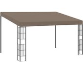 Cenador de jardín con montaje en la pared gris taupe 4x3 m cfw92109