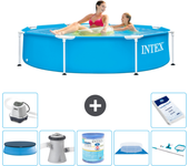 Paquete de piscina - intex - alrededor - 244x244x51 cm + accesorios a1435