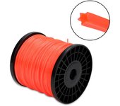 Línea de corte de 100m, recortadora de rollo de nailon, línea de corte de desbrozadora de estrella naranja de 2,7mm