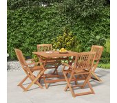 Juego de comedor de jardín 5 piezas | conjunto de jardín | muebles de jardín madera maciza de acacia cfw711717