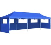 Maison exclusive - carpa plegable pop-up con 5 paredes laterales 3x9 m azul