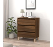 Aparador | aparador de comedor | armario de cocina de madera contrachapada roble marrón 60x35x69 cm cfw69776