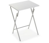 Mesa plegable versa blanco metal madera mdf (37,5 x 65,5 x 47,5 cm)