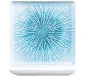 Plato cuadrado de porcelana h&h neptune, 27 cm, azul claro