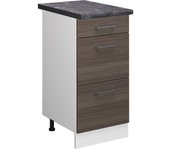 Vicco mueble bajo de cocina r-line, gris, 40 cm con cajones, et antracita