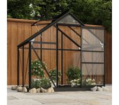 Vidaxl invernadero de vidrio gris antracita aluminio 155x103x191cm