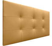 Dhome cabecero de cama acolchado capitoné 8cm de grosor. cabezal tapizado polipiel cabeceros de cama matrimonio e individual (dorado, 105cm)
