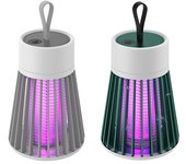 Lámpara eléctrica antimosquitos, 2 uds., lámpara antimosquitos portátil recargable, gris + verde
