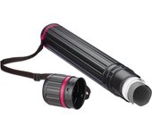 Relaxdays portaplanos extensible hasta a0, tubo guardar títulos, planos y pósteres, 64-107cm, plástico, negro/fucsia