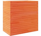 Jardinera madera maciza de pino marrón cera 70x40x68,5 cm